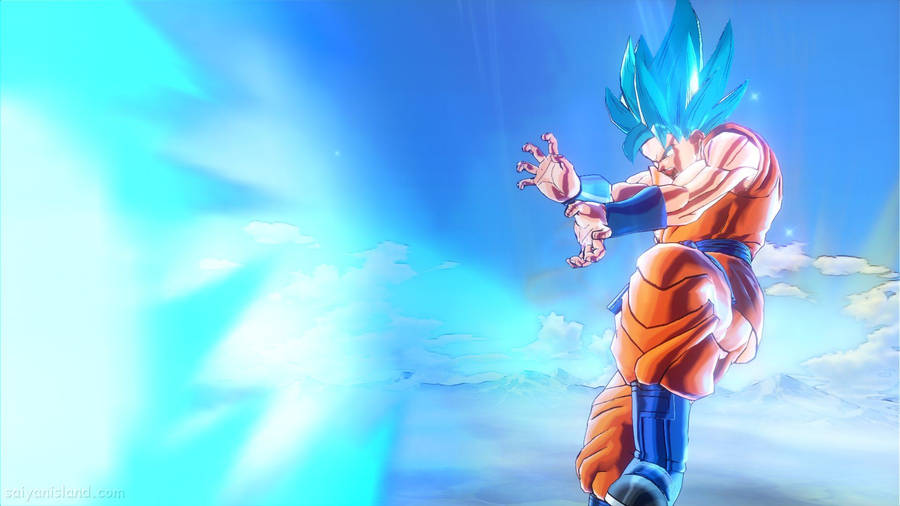 Kaioken Goku Firing Kamehameha Wave Wallpaper