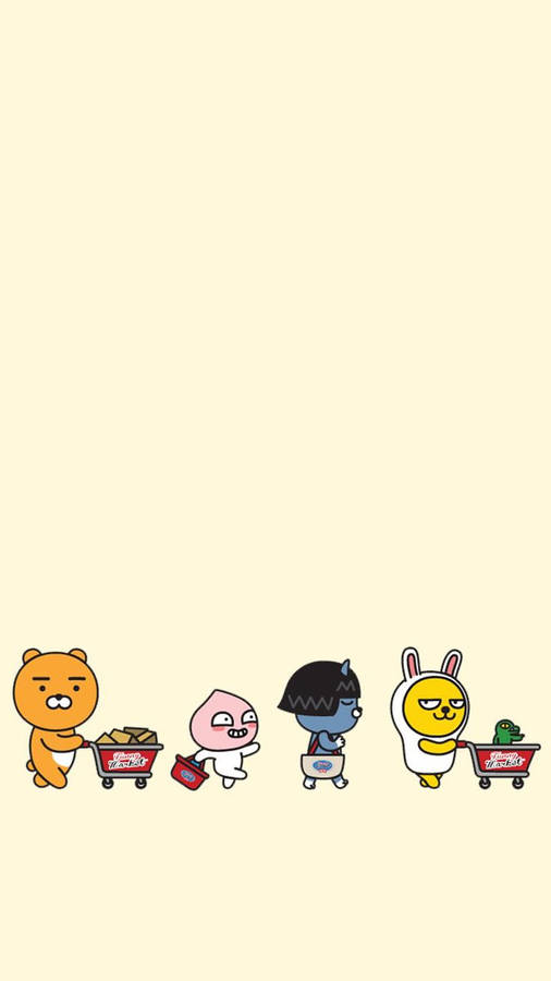 Kakao Friends Doing Grocery Wallpaper