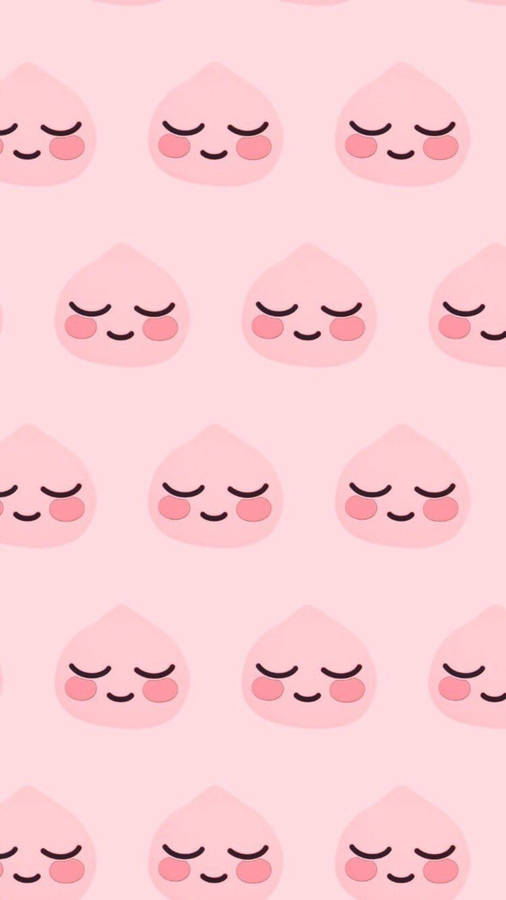 Kakao Friends Pink Apeach Pattern Wallpaper