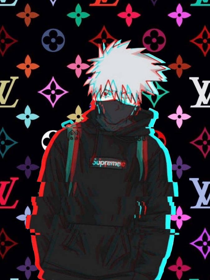 Kakashi Hatake Supreme And Louis Vuitton Wallpaper