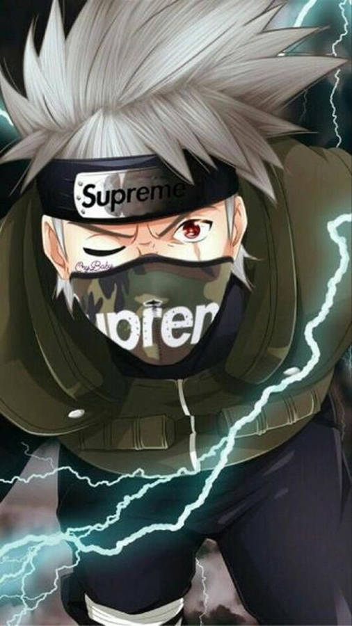 Kakashi Iphone Green Thunder Power Wallpaper