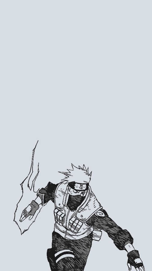 Kakashi Iphone Minimalist Drawing Wallpaper