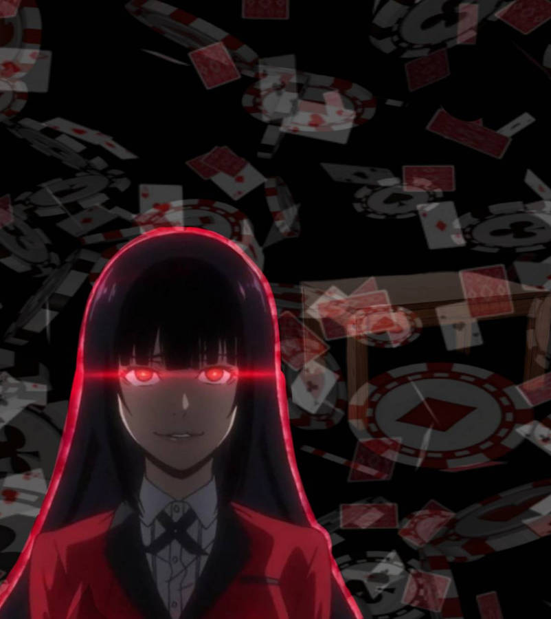 Kakegurui Yumeko With Glowing Red Eyes Wallpaper