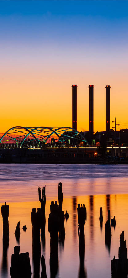 Kaleidoscopic Sunset In A Rhode Island Park Wallpaper