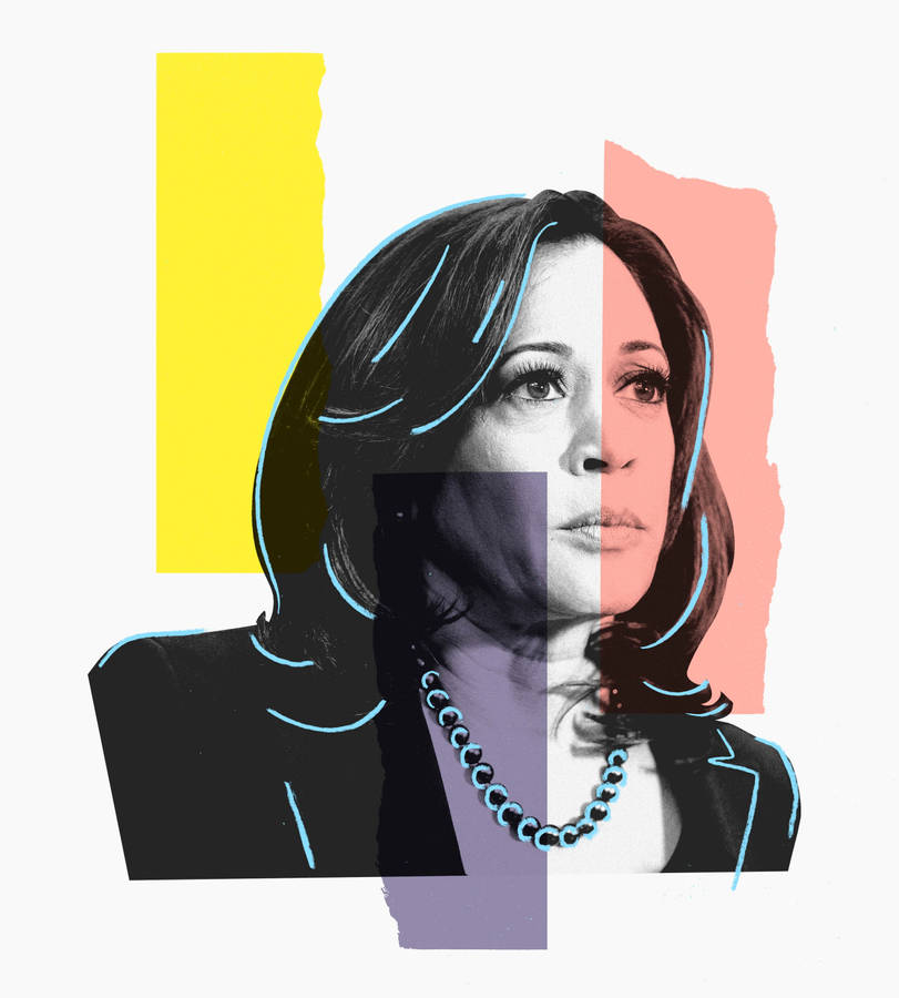 Kamala Harris Pastel Art Wallpaper