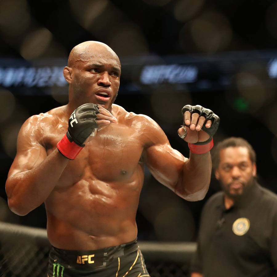 Kamaru Usman Fighting With Fists Wallpaper