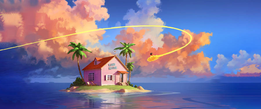 Kame House On Island Wallpaper