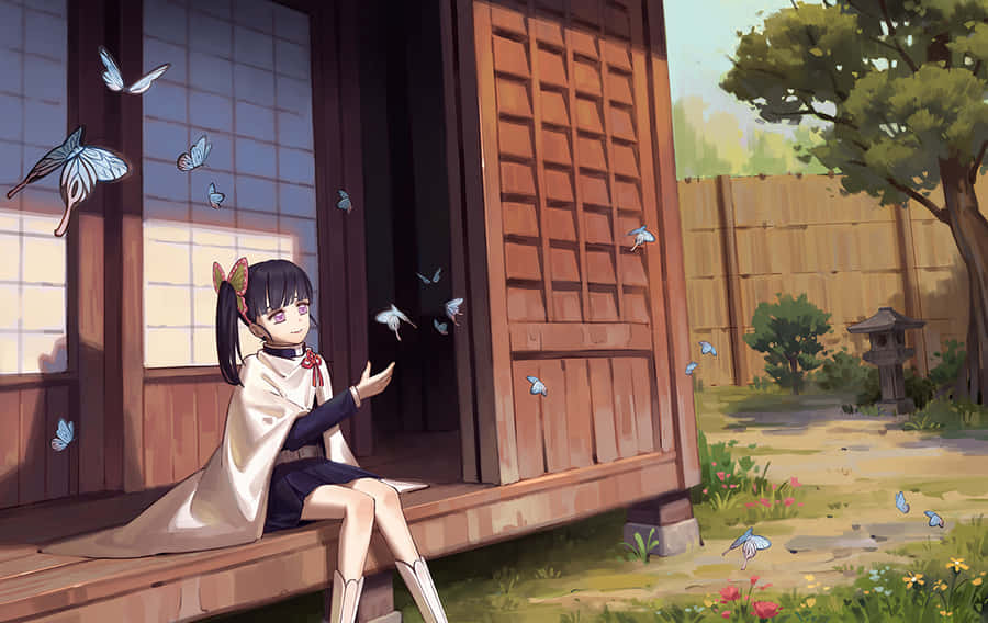 Kanao Tsuyuri In Demon Slayer: Kimetsu No Yaiba Wallpaper