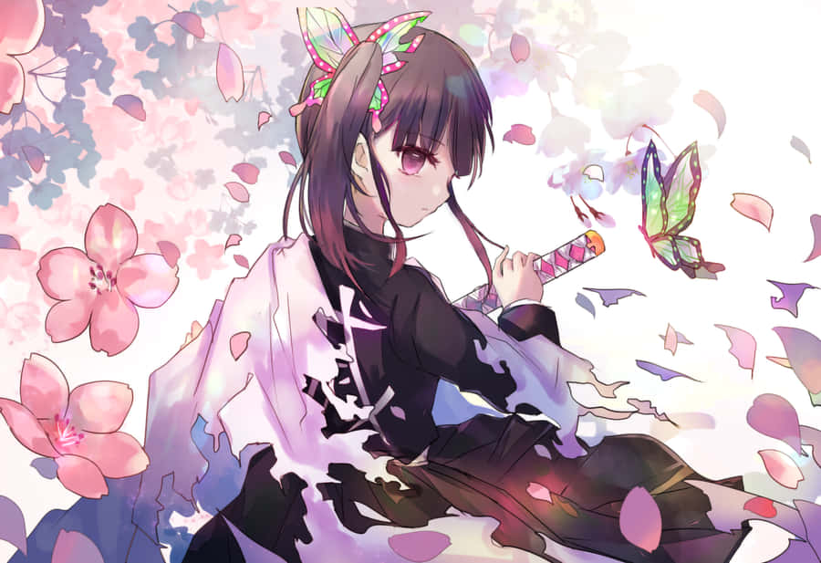 Kanao Tsuyuri In Her Kimono As Seen In The Anime
