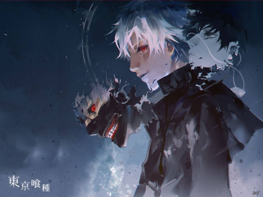 Kaneki Ken In Blue Fade Wallpaper