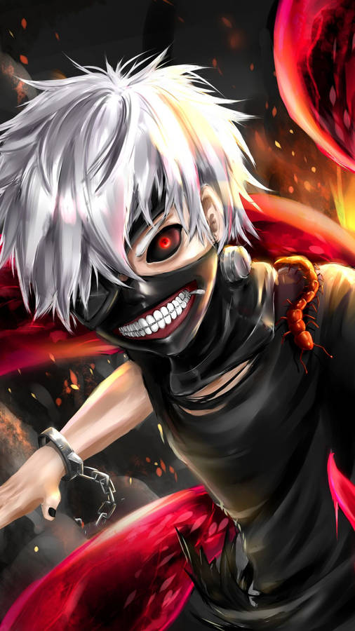 Kaneki Ken With A Centipede Wallpaper