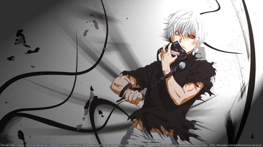 Kaneki Ken With Black Whips Wallpaper