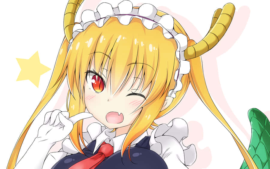 Kanna Kamui And Tohru From Miss Kobayashi's Dragon Maid Wallpaper