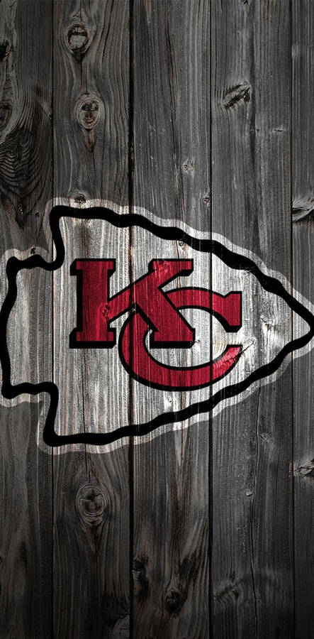 Kansas City Chiefs Logo Dark Wooden Wallpaper