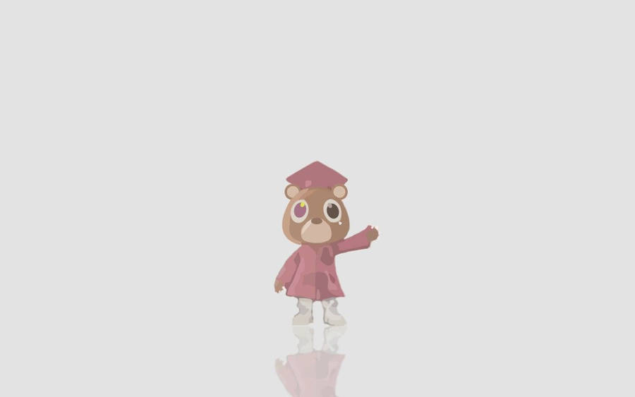 Kanye West Bear Graduation Outfit Waving Wallpaper