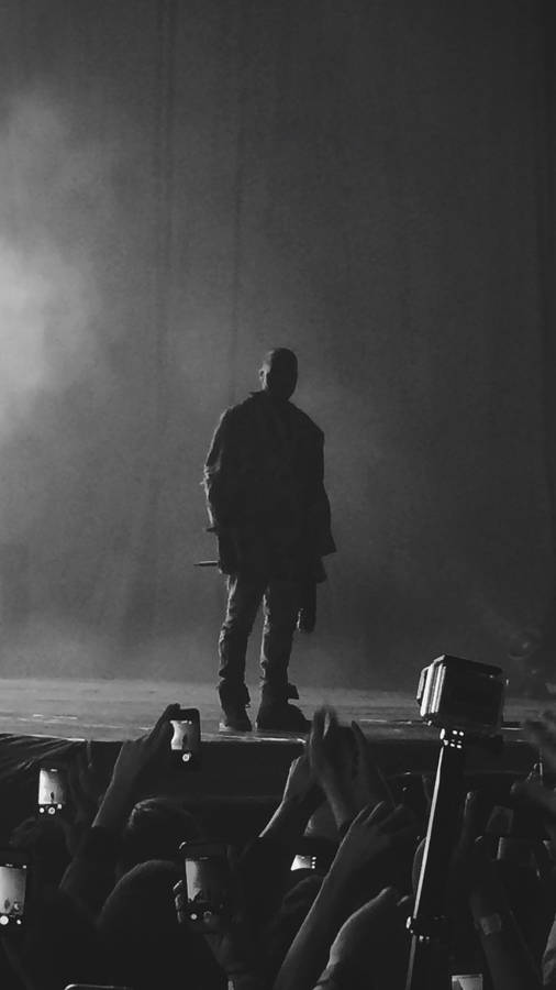 Kanye West Greyscale Photograph Wallpaper