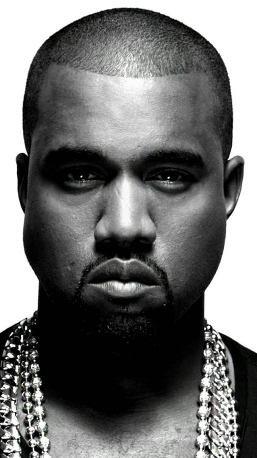 Kanye West In Black Portrait Wallpaper