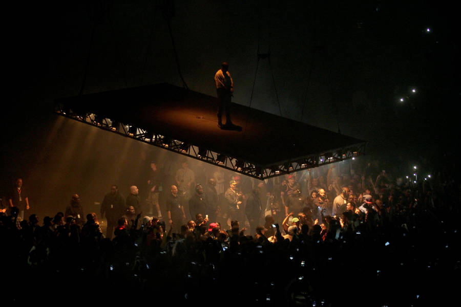 Kanye West On Elevated Stage Wallpaper