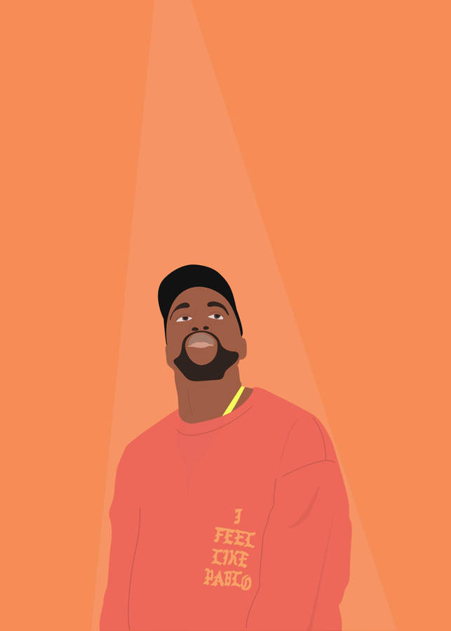 Kanye West Orange Illustration Wallpaper