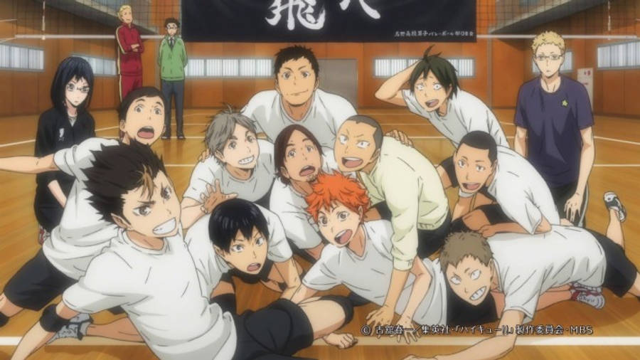 Karasuno Boys Laughing Haikyuu Desktop Wallpaper