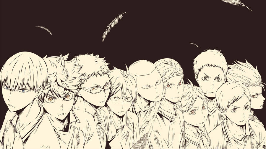 Karasuno High Haikyuu Teams Manga Artwork Wallpaper