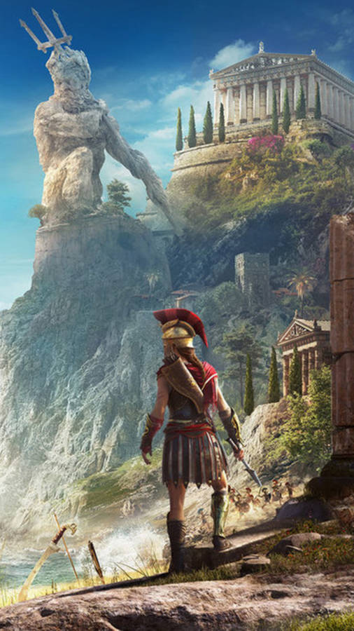 Kassandra At The Parthenon Odyssey Iphone Wallpaper