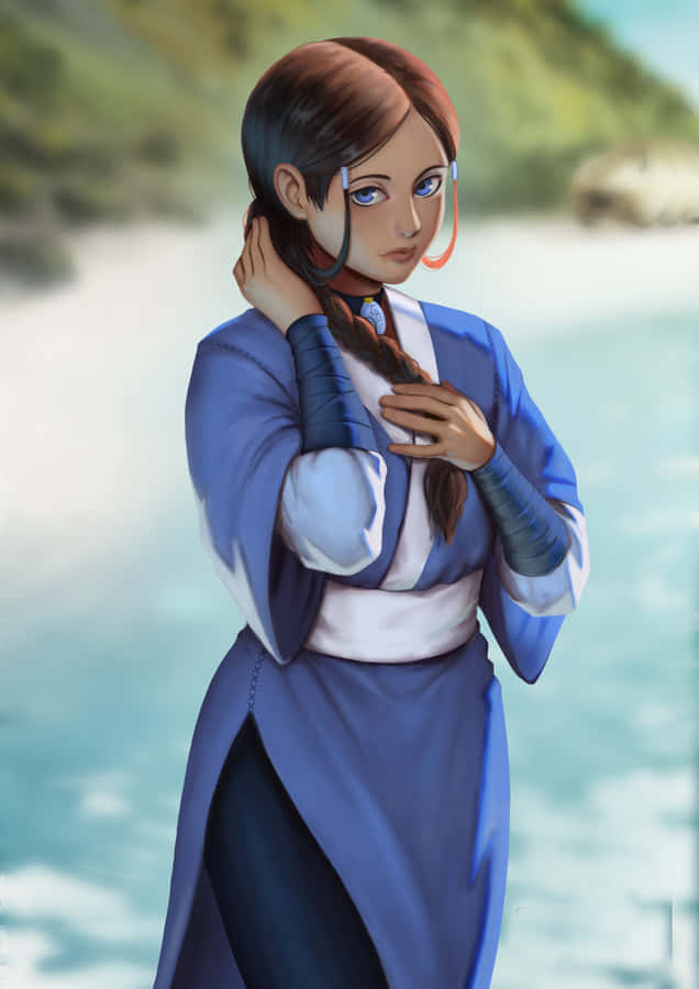 Katara, The Water Tribe Warrior Woman From Avatar: The Last Airbender Mastering Her Skills Wallpaper