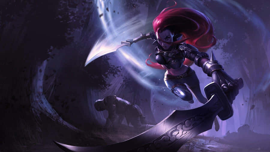 Katarinain Action Leagueof Legends Wallpaper