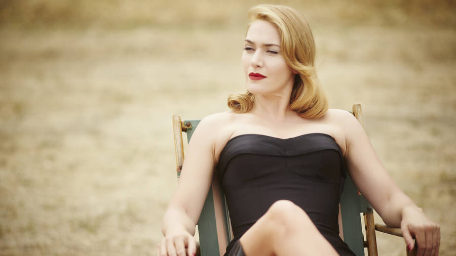 Kate Winslet Black Tube Dress Wallpaper