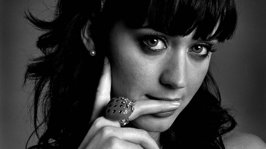 Katy Perry Black And White Portrait Wallpaper