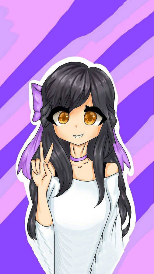 Kawaii Aphmau Peace Sign Wallpaper