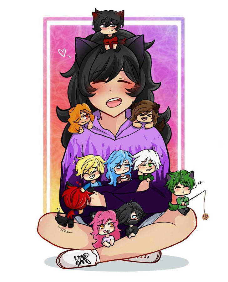 Kawaii Aphmau With Friends Wallpaper