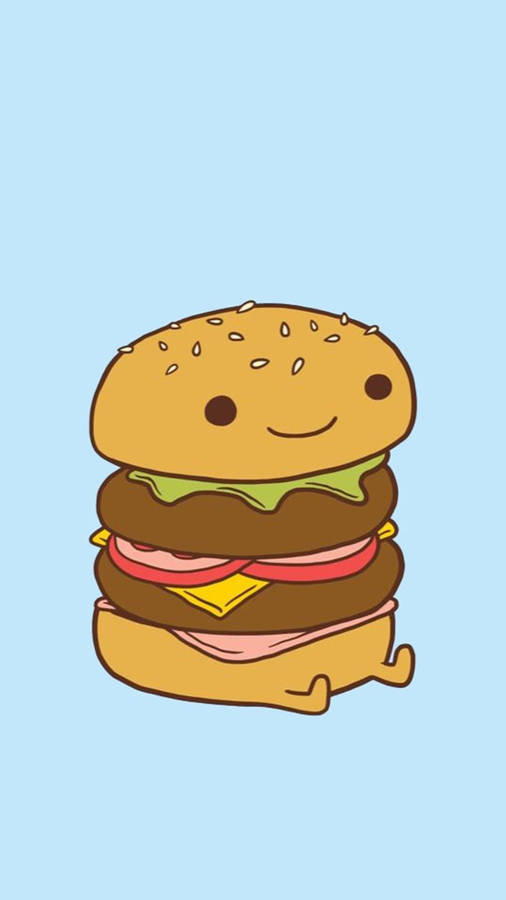 Kawaii Cheeseburger Wallpaper