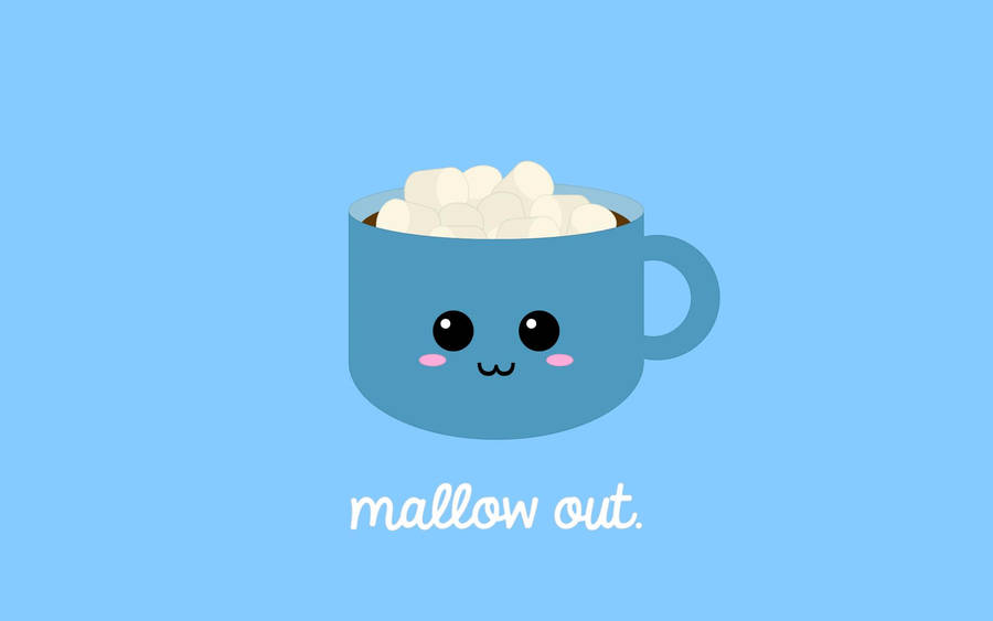 Kawaii Cute Girly Cup Of Cocoa Wallpaper