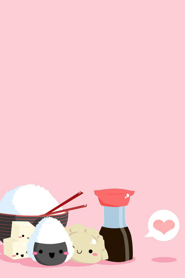 Kawaii Cute Girly Japanese Food Wallpaper