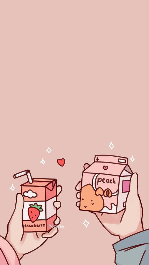 Kawaii Cute Girly Juice Boxes Wallpaper