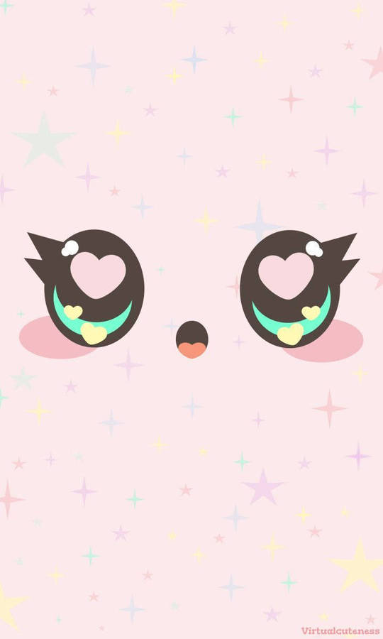 Kawaii Face Cute And Pink Background Wallpaper