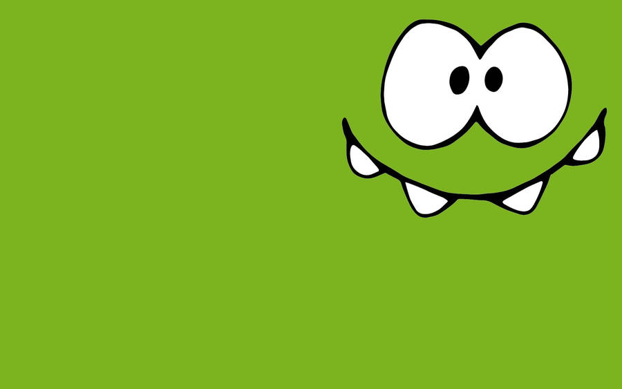 Kawaii Frog Face In Green Wallpaper