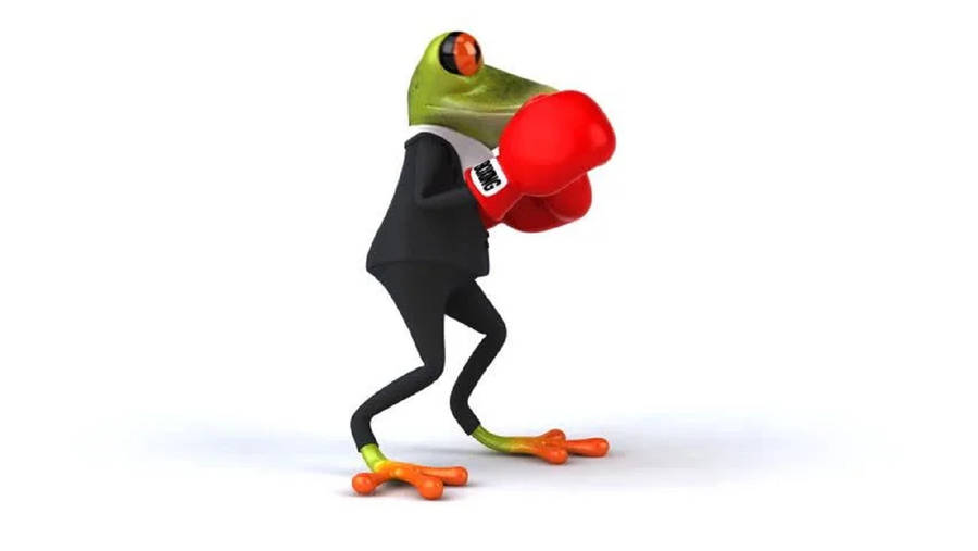 Kawaii Frog With Boxing Gloves Wallpaper