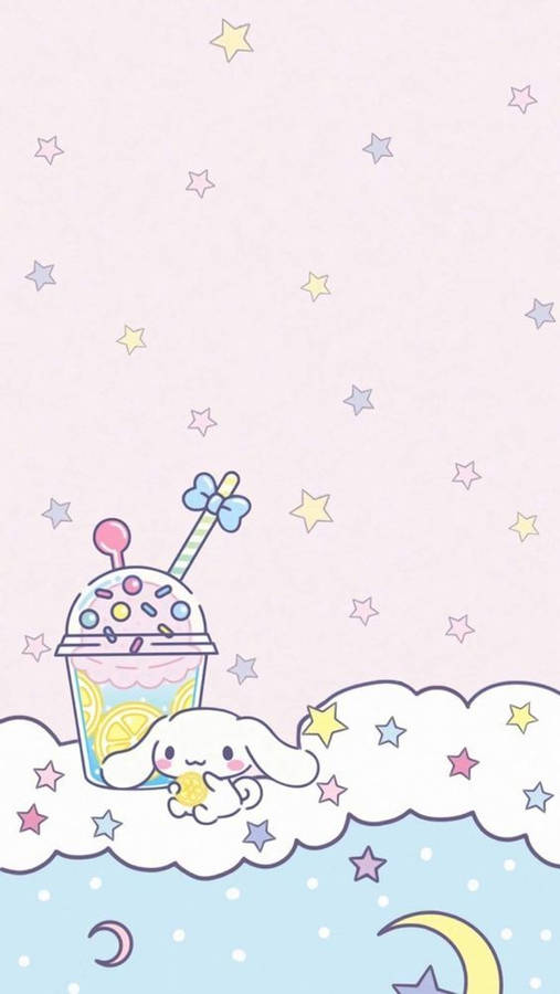 Kawaii Hd Cinnamoroll And Stars Wallpaper