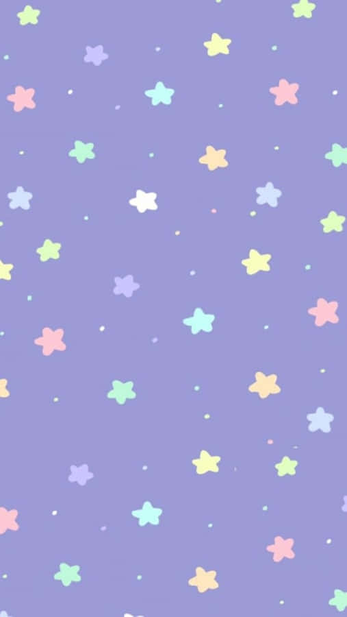 Kawaii Pastel Colorful Stars Wallpaper
