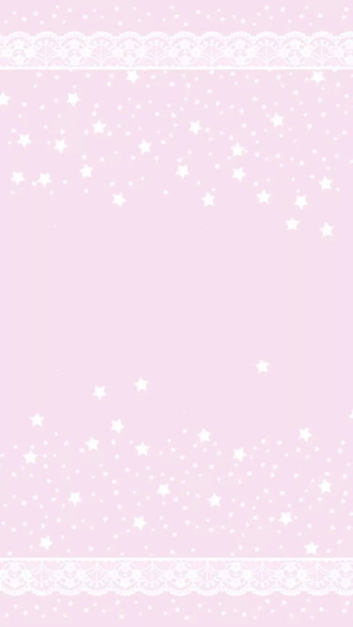 Kawaii Pink Wallpaper With Stars And Borders Wallpaper