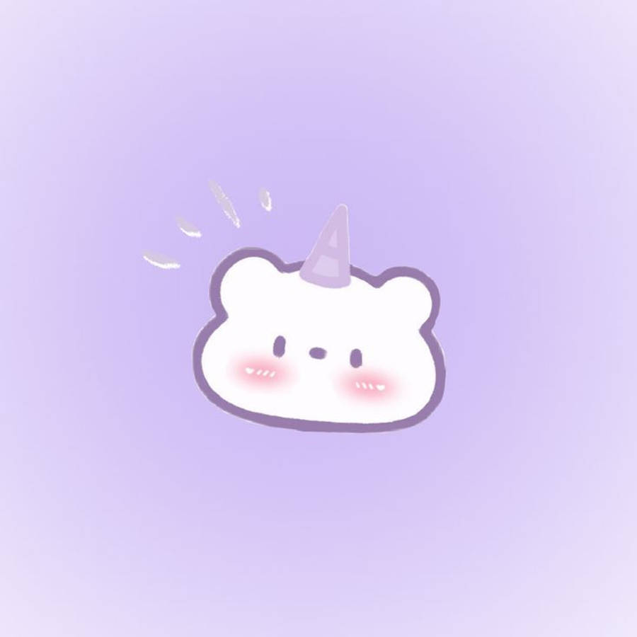 Kawaii Purple Blushing Bear Wallpaper