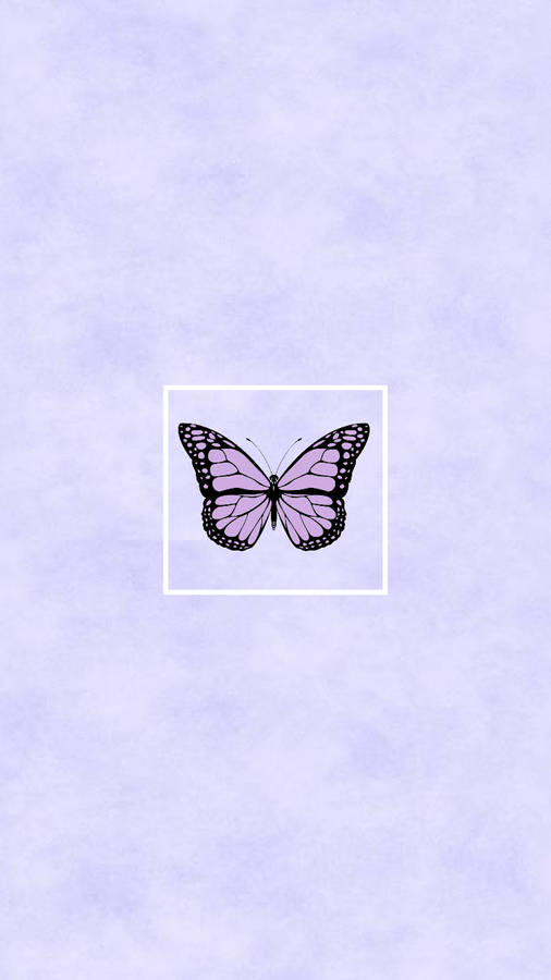 Kawaii Purple Butterfly Wallpaper