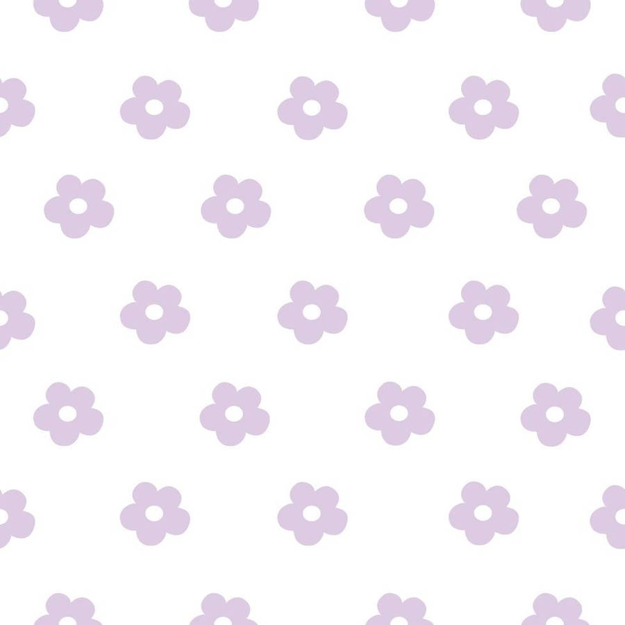 Kawaii Purple Floral Seamless Pattern Wallpaper