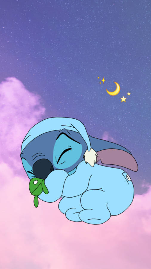 Kawaii Stitch In Pajamas Wallpaper