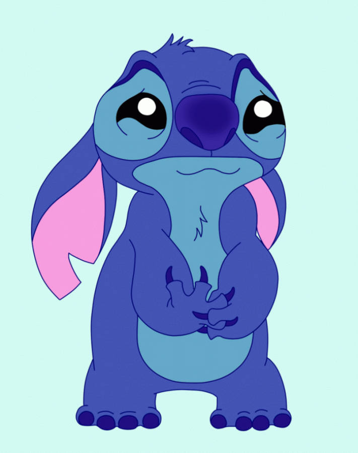 Kawaii Stitch Looking Sad Wallpaper