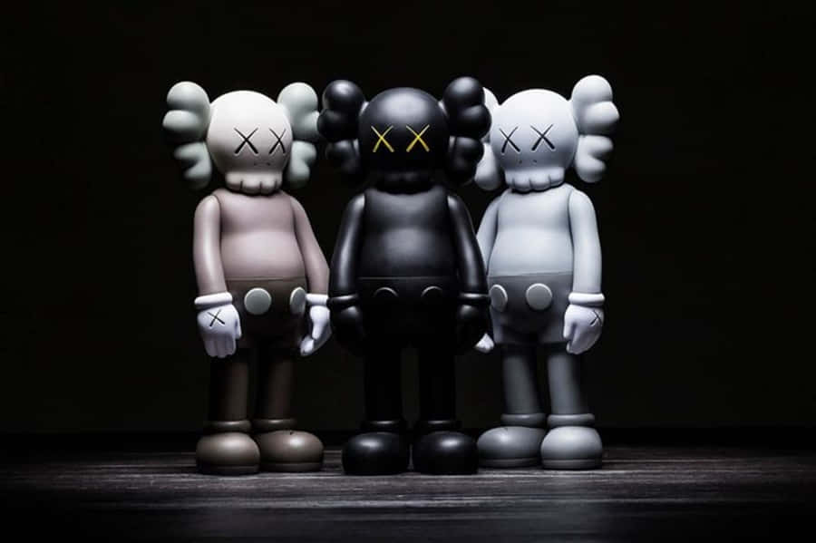 Kaws Black And White Illustration Wallpaper