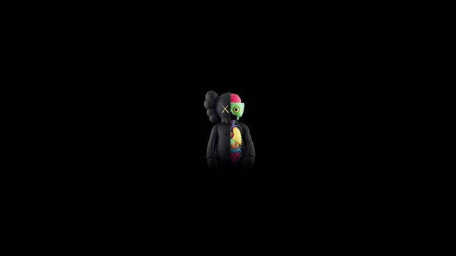 Kaws Pc Anatomy Companion Black Wallpaper