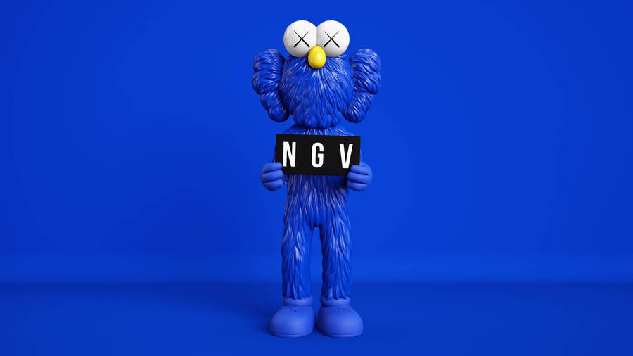 Kaws Pc Bff Blue Figure Wallpaper